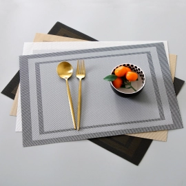 PVC Washable Placemats for Dining Table Mat Non-slip Placemat Set In Kitchen Accessories Cup Coaster Wine Pad Coasters Set